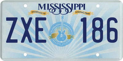 MS license plate ZXE186