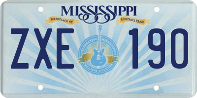 MS license plate ZXE190