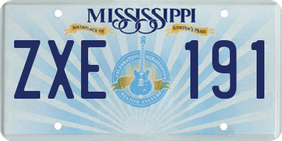 MS license plate ZXE191