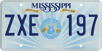 MS license plate ZXE197