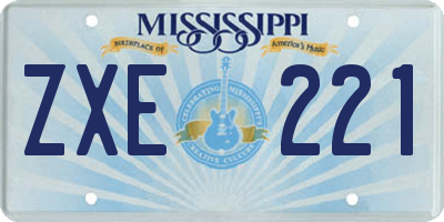 MS license plate ZXE221