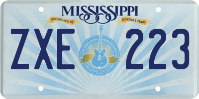 MS license plate ZXE223