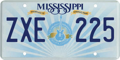 MS license plate ZXE225