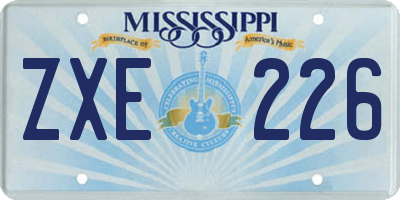 MS license plate ZXE226