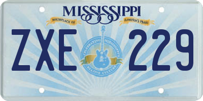 MS license plate ZXE229