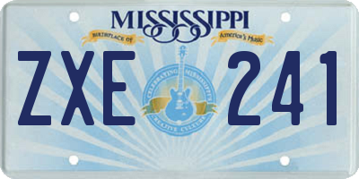 MS license plate ZXE241