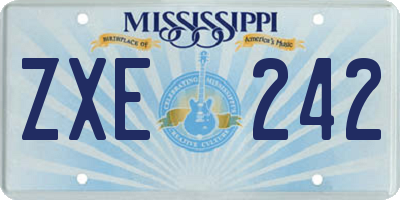 MS license plate ZXE242