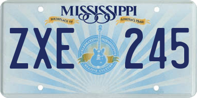 MS license plate ZXE245