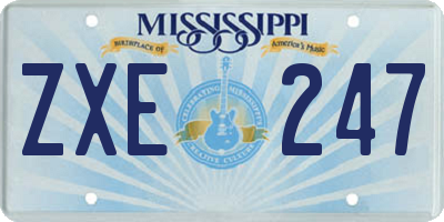MS license plate ZXE247