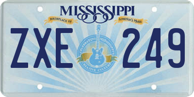 MS license plate ZXE249