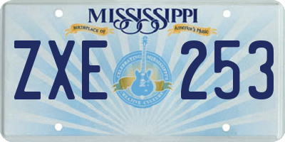 MS license plate ZXE253