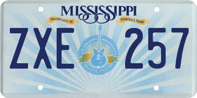 MS license plate ZXE257