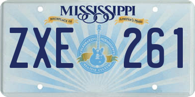 MS license plate ZXE261