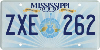 MS license plate ZXE262