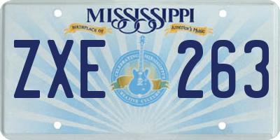 MS license plate ZXE263