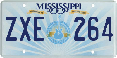 MS license plate ZXE264