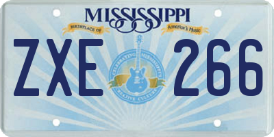 MS license plate ZXE266