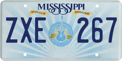 MS license plate ZXE267