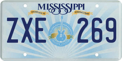 MS license plate ZXE269