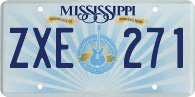 MS license plate ZXE271