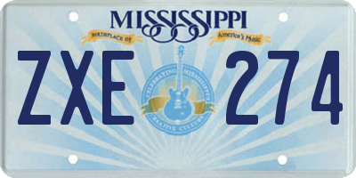 MS license plate ZXE274