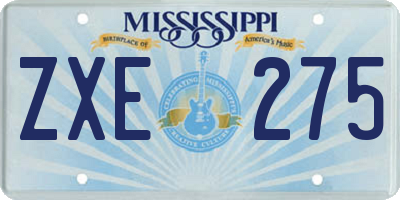 MS license plate ZXE275