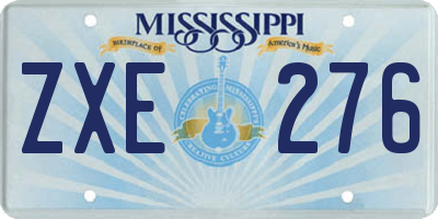 MS license plate ZXE276
