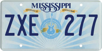 MS license plate ZXE277