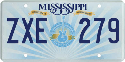 MS license plate ZXE279