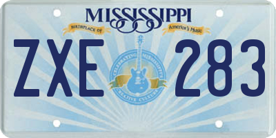 MS license plate ZXE283