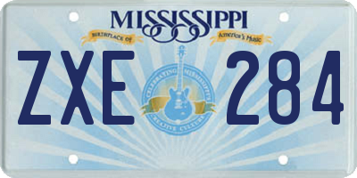 MS license plate ZXE284