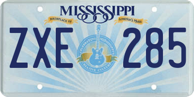 MS license plate ZXE285