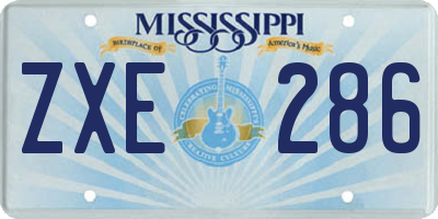 MS license plate ZXE286