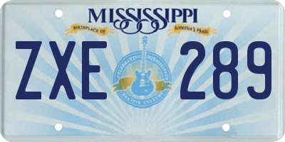 MS license plate ZXE289