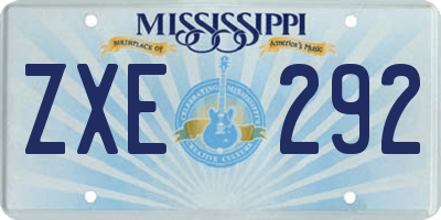 MS license plate ZXE292