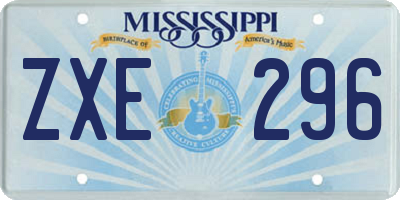 MS license plate ZXE296
