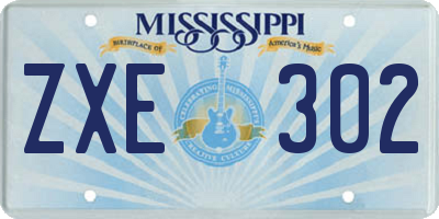 MS license plate ZXE302