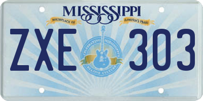 MS license plate ZXE303