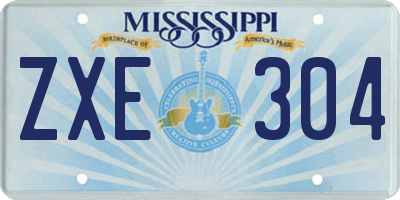 MS license plate ZXE304