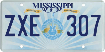 MS license plate ZXE307