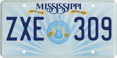 MS license plate ZXE309