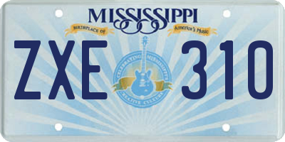MS license plate ZXE310