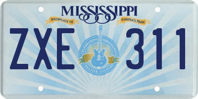MS license plate ZXE311