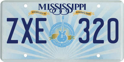 MS license plate ZXE320