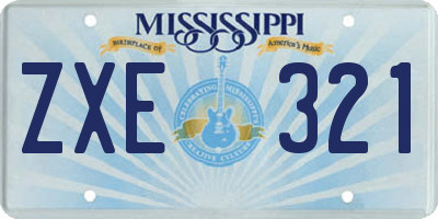 MS license plate ZXE321