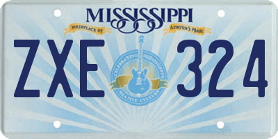 MS license plate ZXE324
