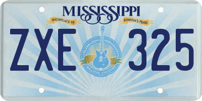MS license plate ZXE325