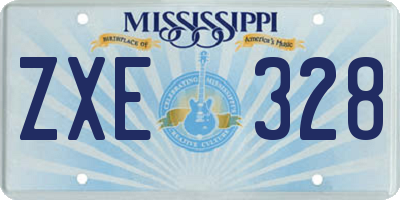 MS license plate ZXE328