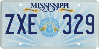 MS license plate ZXE329
