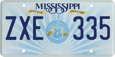 MS license plate ZXE335